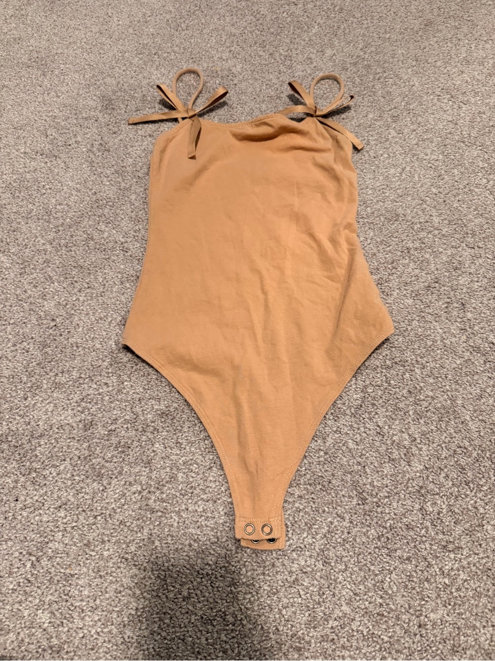 American Eagle Outfitters Camel Bodysuit with bows on straps
